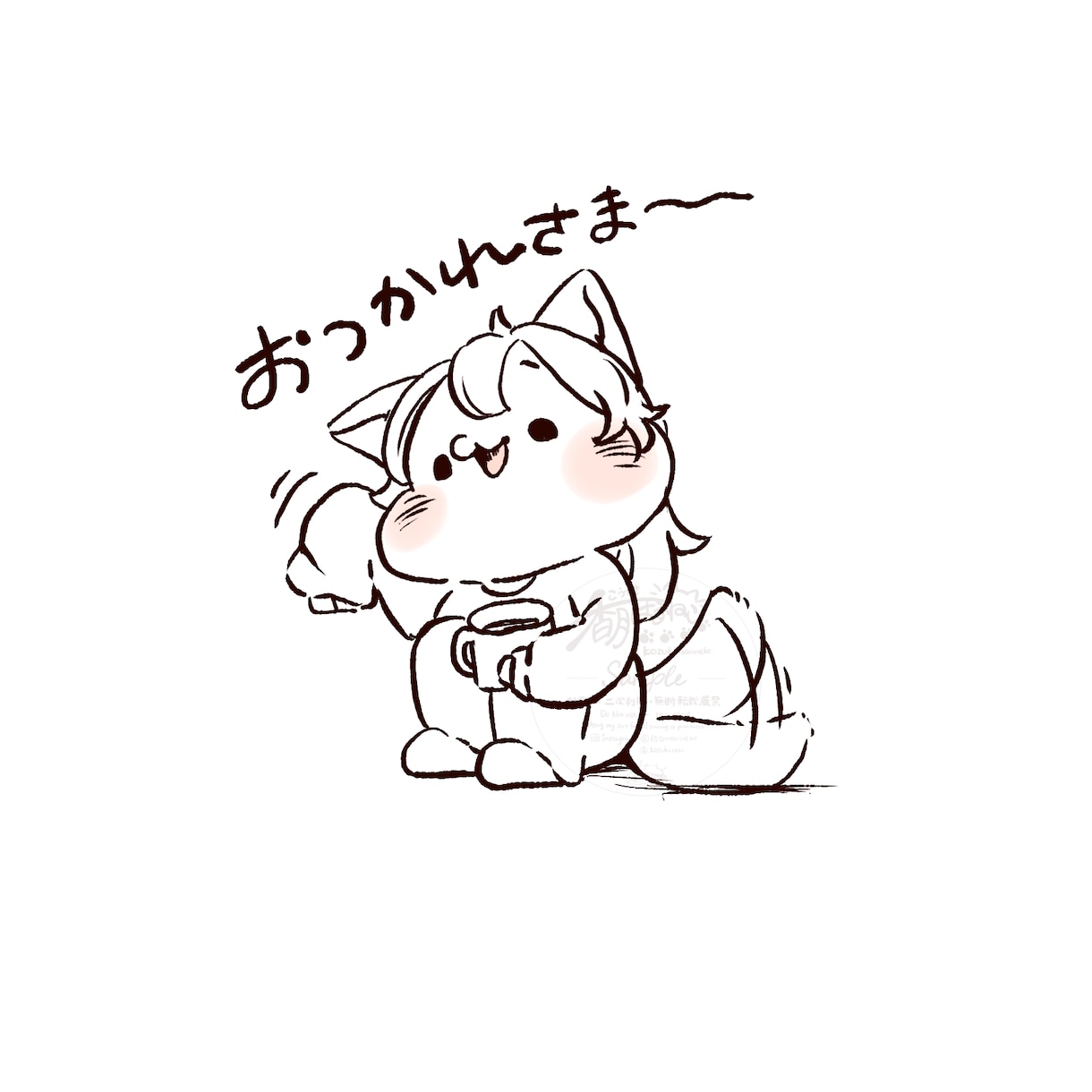 シンプル可愛い！ペン画風にゆるーく描きます 簡単な線のみでゆるくて可愛くお描きします イメージ3