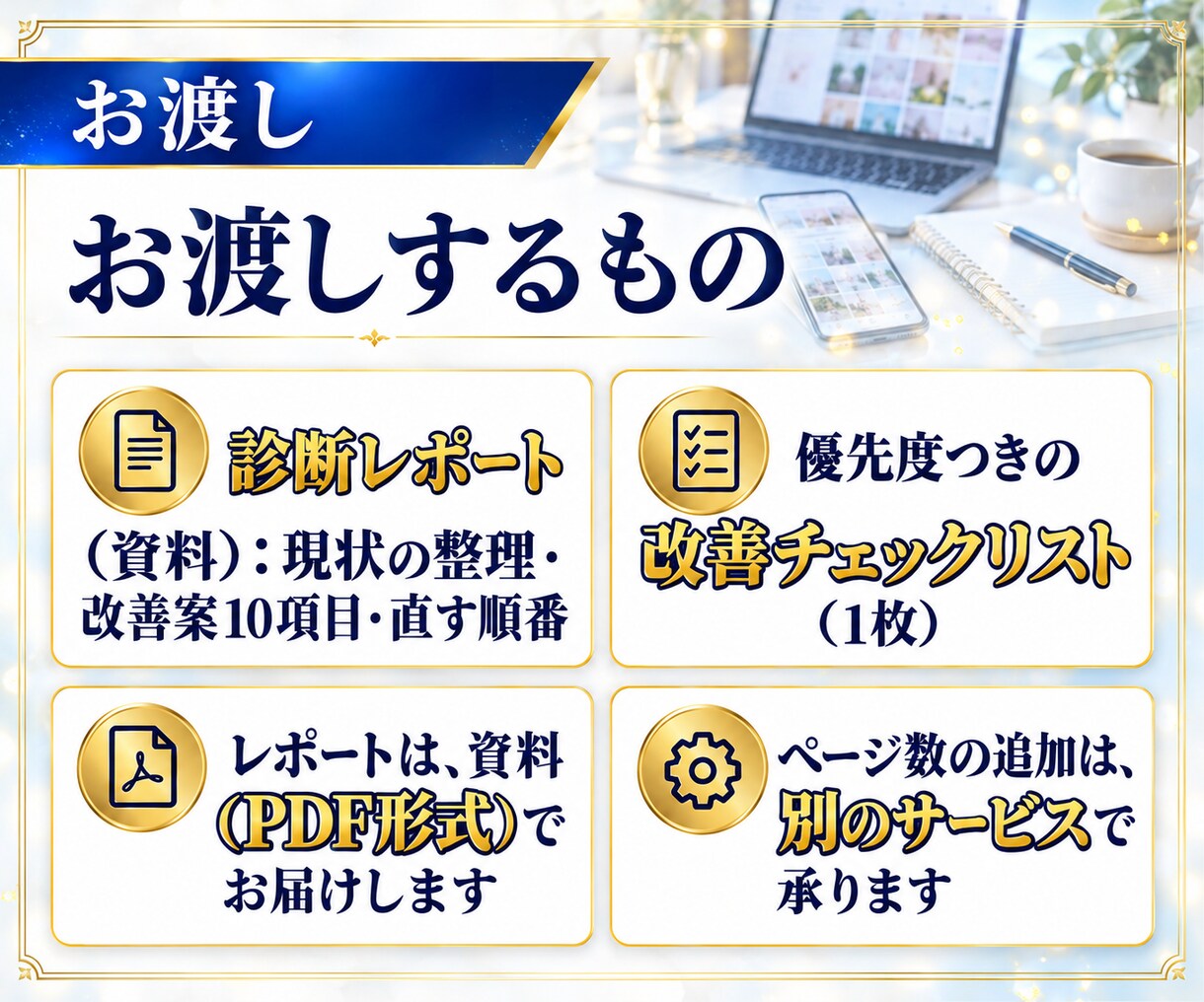 改善案10項目つき！ホームページを診断します 画面ごとの改善点と直す順番が分かる、診断レポート イメージ5