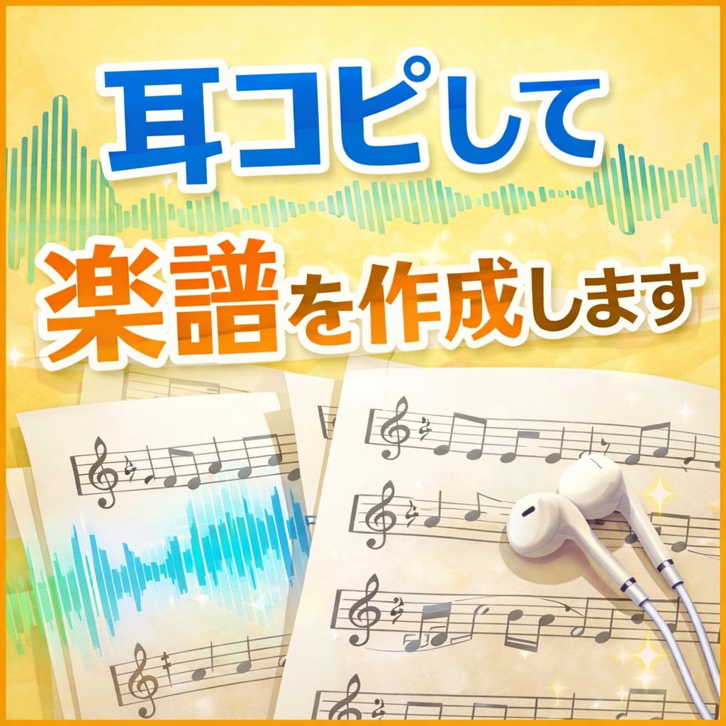 耳コピして楽譜を作成します YouTubeや音源から採譜｜演奏しやすい見やすい譜面を作成 イメージ1