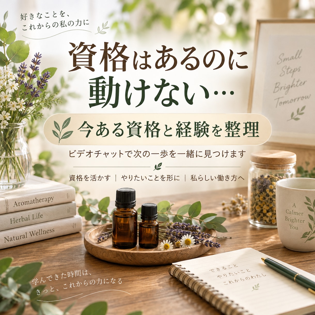 資格はあるのに動けない方を整理します 今ある資格と経験から、次の一歩を一緒に見つけます イメージ1
