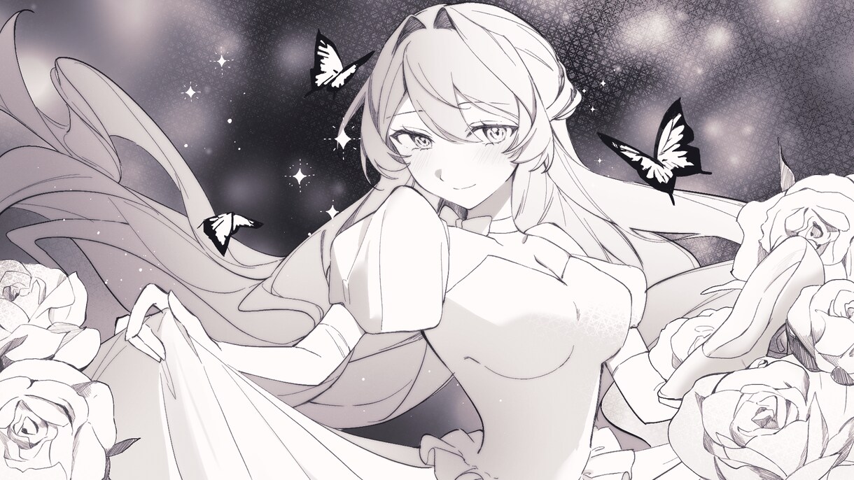 おしゃれなモノクロイラストお描きします アイコンやグッズ 挿絵などにどうぞ♩ イメージ4