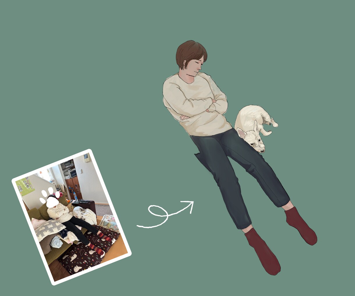 ペットの写真をゆるいイラストにします LINEスタンプやアイコン・スマホ壁紙などにうちのこを♡ イメージ3