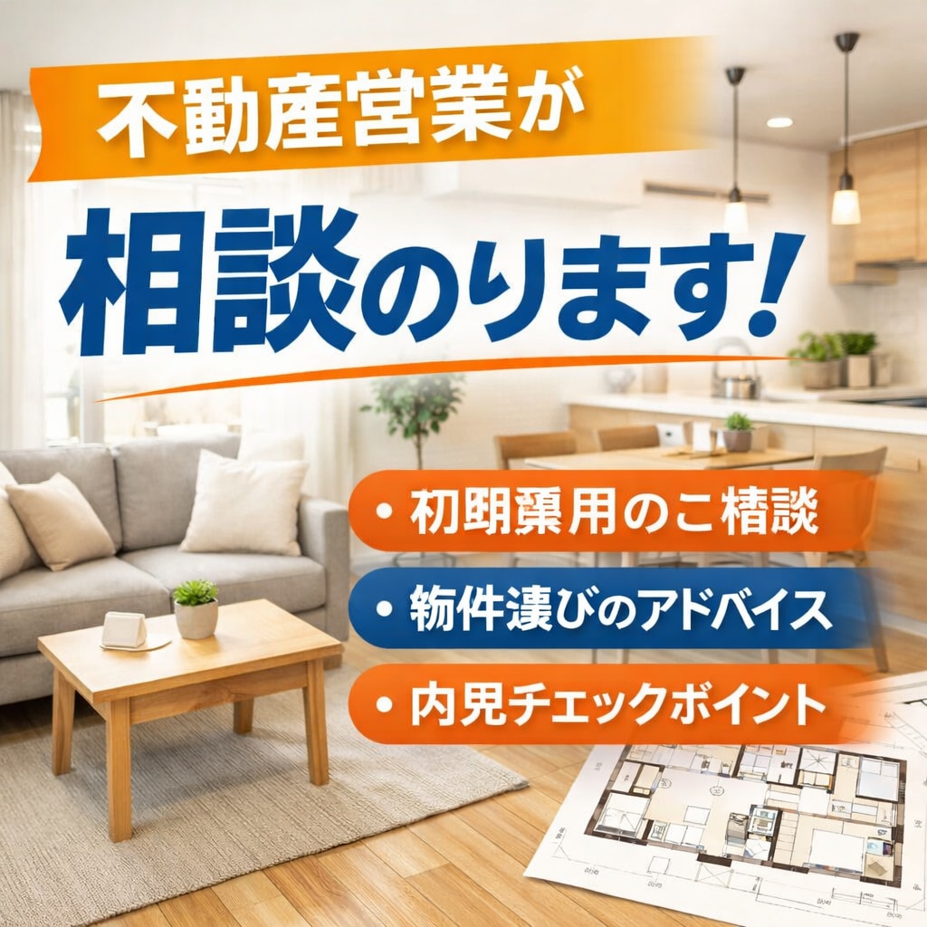 不動産営業が初期費用・物件選びの相談乗ります 損しない部屋探しをプロ目線でサポートします イメージ1