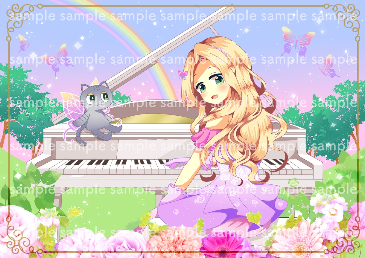 背景込みのお好きなイラストお描きします 観賞用や動画のサムネ、SNSのヘッダー、ブログの挿絵などに イメージ3