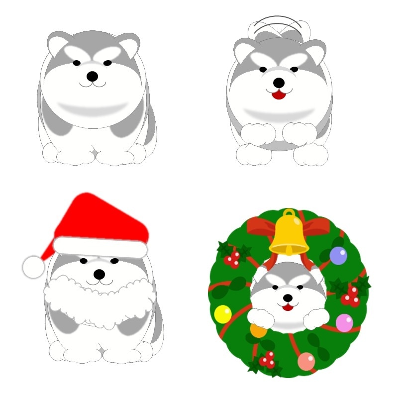 ペット、ぬいさんのイラストを作成いたします ペット、ぬいさんのクリスマス、年末年始仕様のイラストアイコン イメージ1