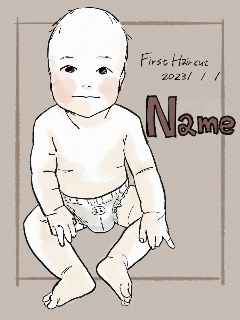 赤ちゃんの初めて(ファーストヘアカット)残します 世界に一つのお子様の似顔絵とファーストヘアを残します♪ イメージ2