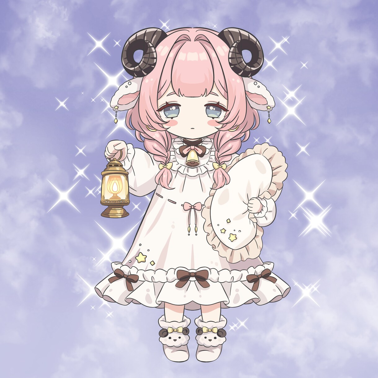 ゆめかわSDキャラ販売します ひつじモチーフのゆめかわ女の子です。 イメージ1