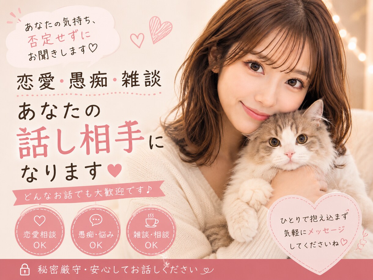 3日間、気軽に話せる友達みたいになります 話すだけでも心は少し軽くなります イメージ1
