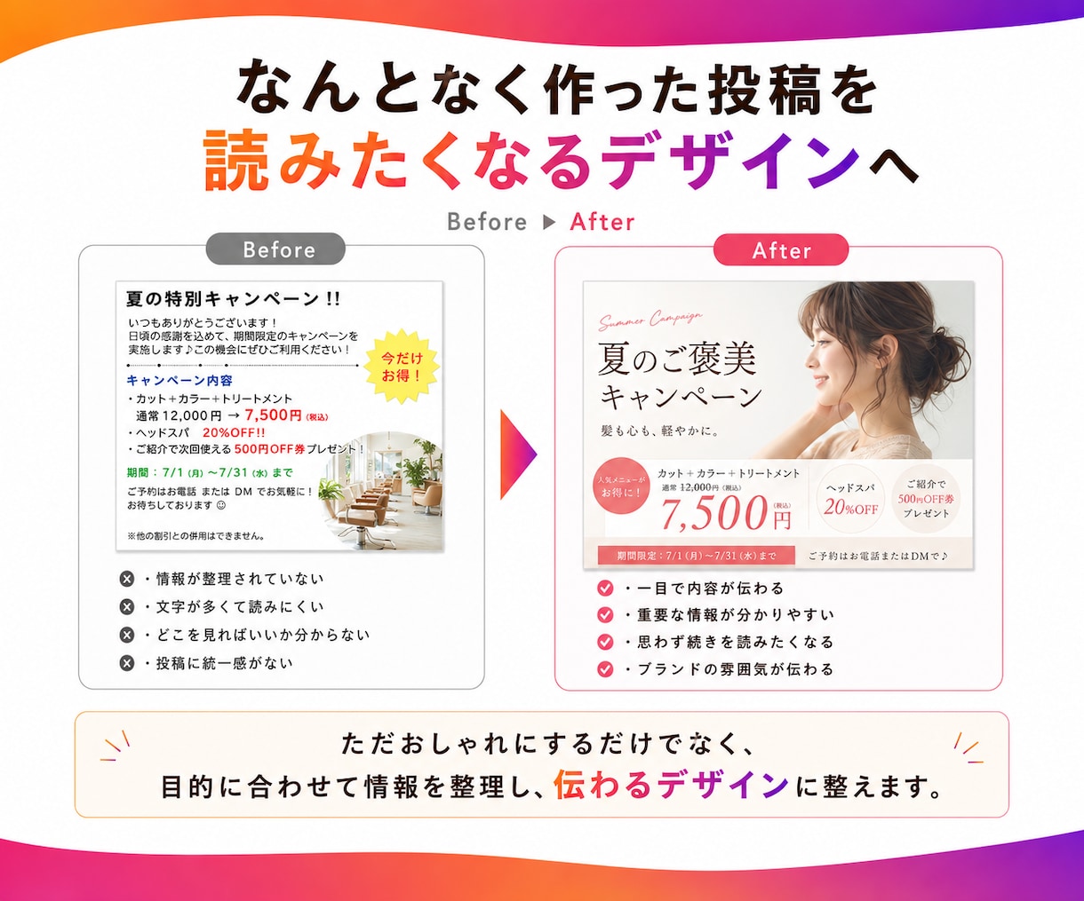 Instagram投稿デザイン作成します 伝わる・目を惹くデザインを丁寧に制作します イメージ6