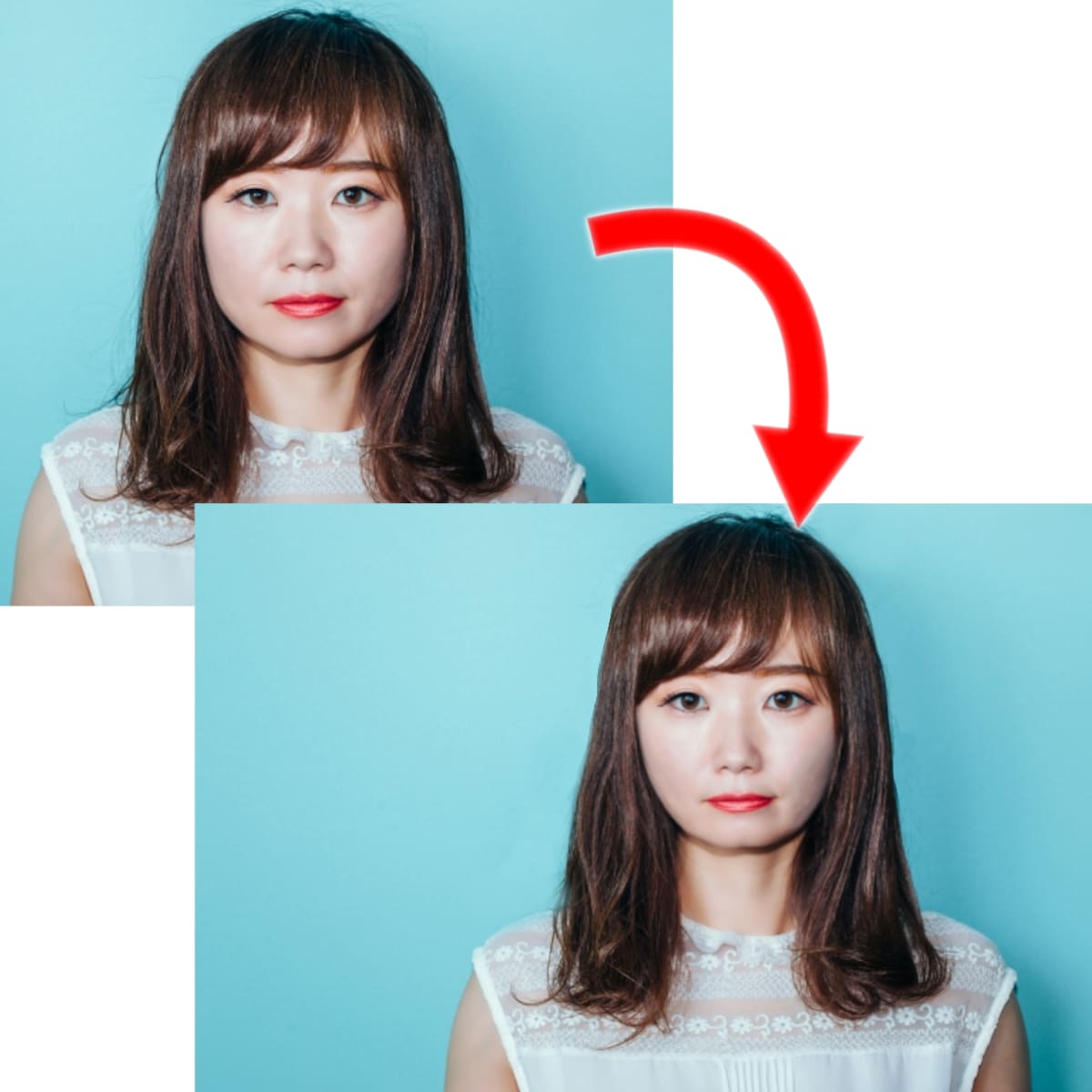 2枚1,000円:お写真のレタッチ(修正)承ります シワ・小顔・髪の毛ハネなど元芸能マネージャー視点で修正します イメージ1
