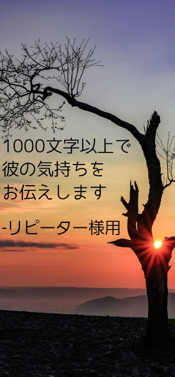 リピーター様用！相手の気持ちを深読みします こちらはリピーター様用！変わらぬクオリティで鑑定いたします イメージ1