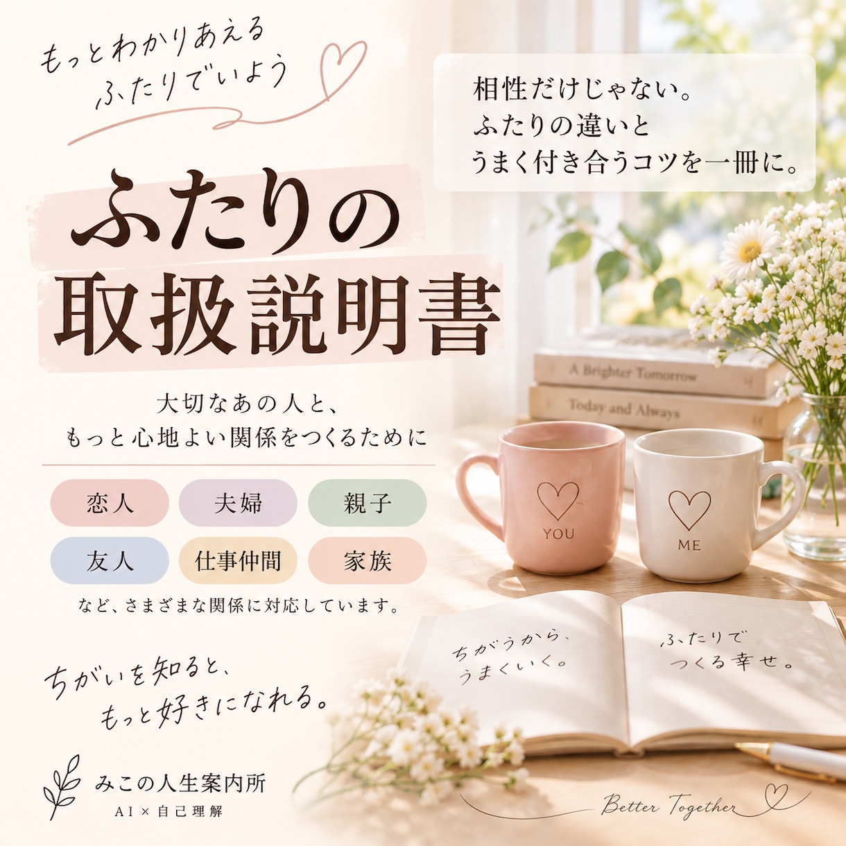大切な人との「ふたりの取扱説明書」を作ります 相性だけじゃない。ふたりの違いとうまく付き合うコツを一冊に！ イメージ1