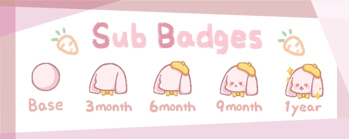 Twitchのサブスクバッジ一式を作成いたします 分かりやすさを重視したかわいいバッジで配信を華やかに♪ イメージ9