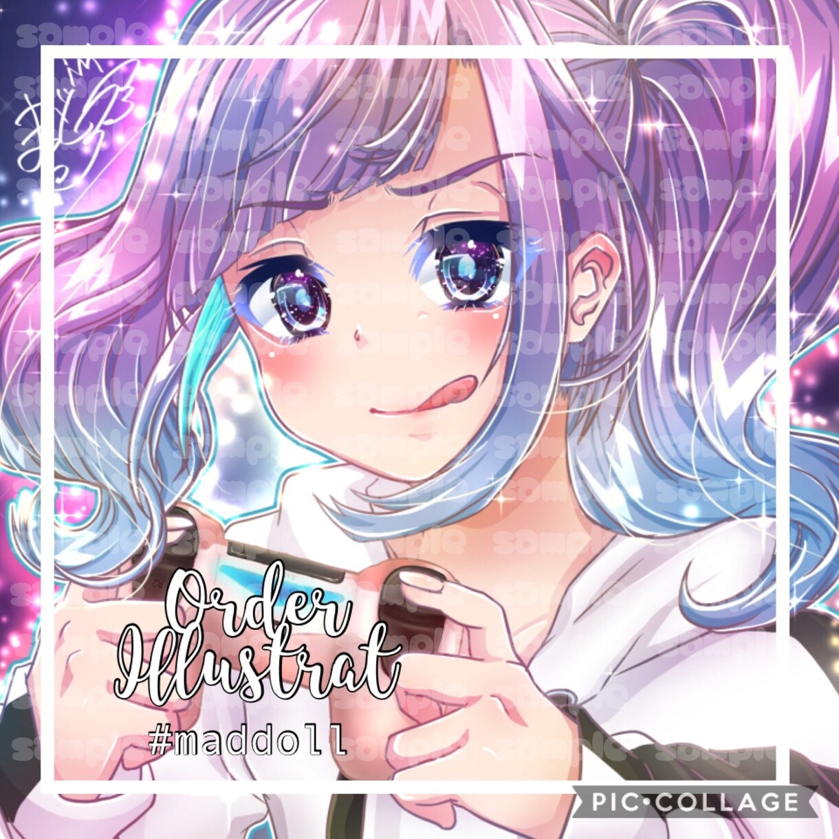 キラキラ萌え少女のアイコンを描きます SNSなどに、キラキラかわいい萌え少女系アイコンがほしい方に イメージ4