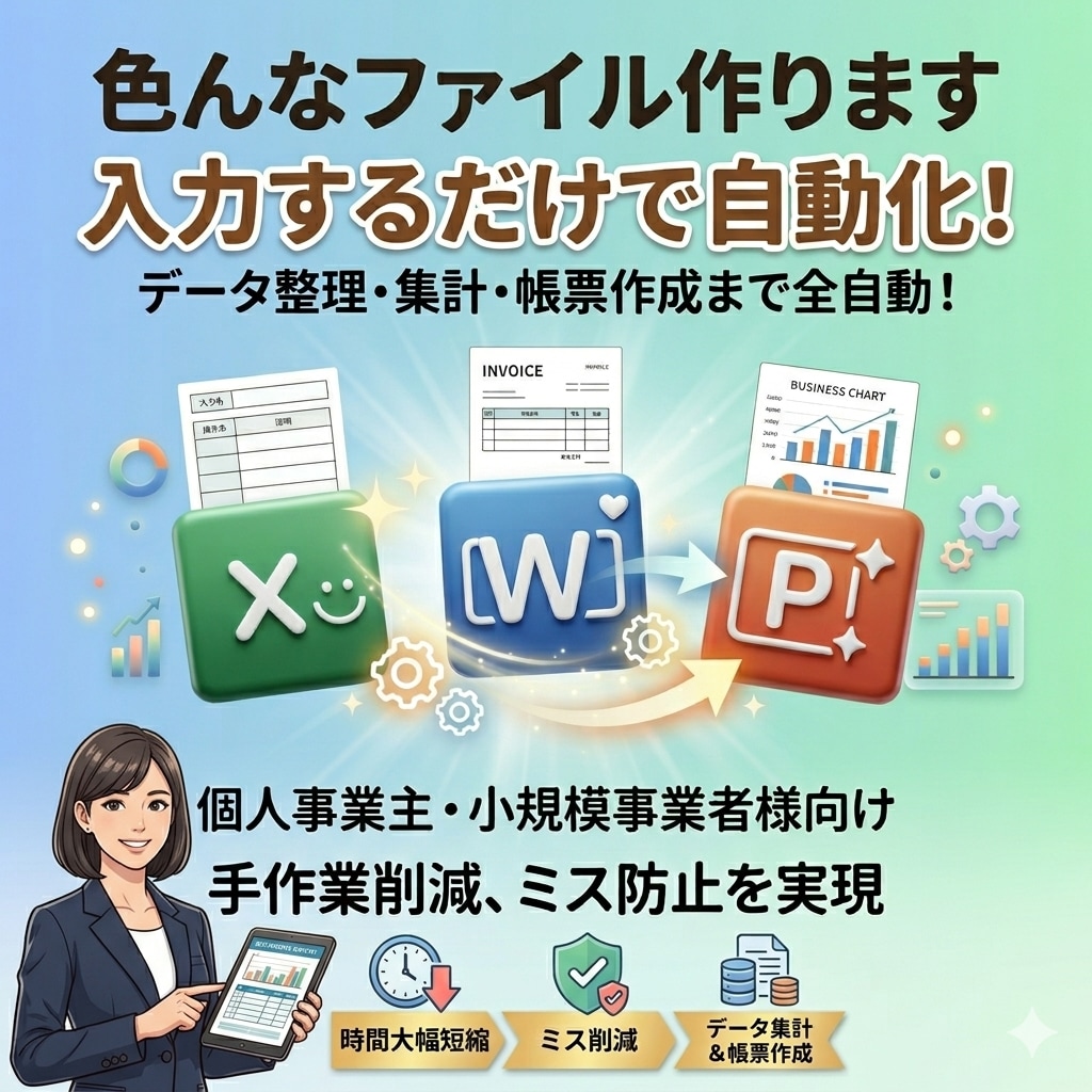 入力するだけ全自動で集計完了するExcel作ります 【ココナラ実績作り中】通常よりもお得な価格でご提供★ イメージ2