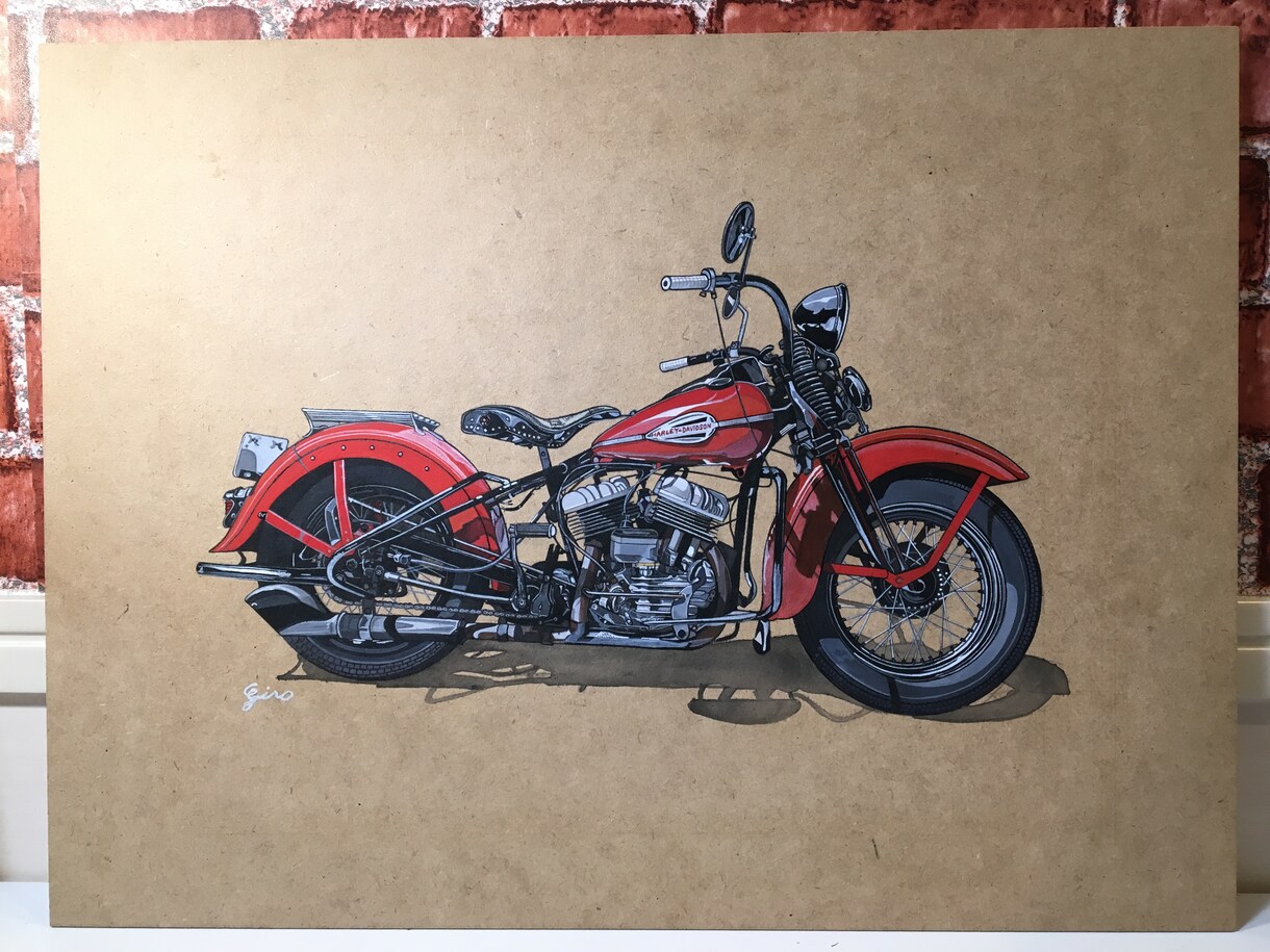 あなただけの愛車(バイク/車)のイラストを描きます 完全手描き愛車のイラストを部屋やオフィスのインテリアに イメージ6