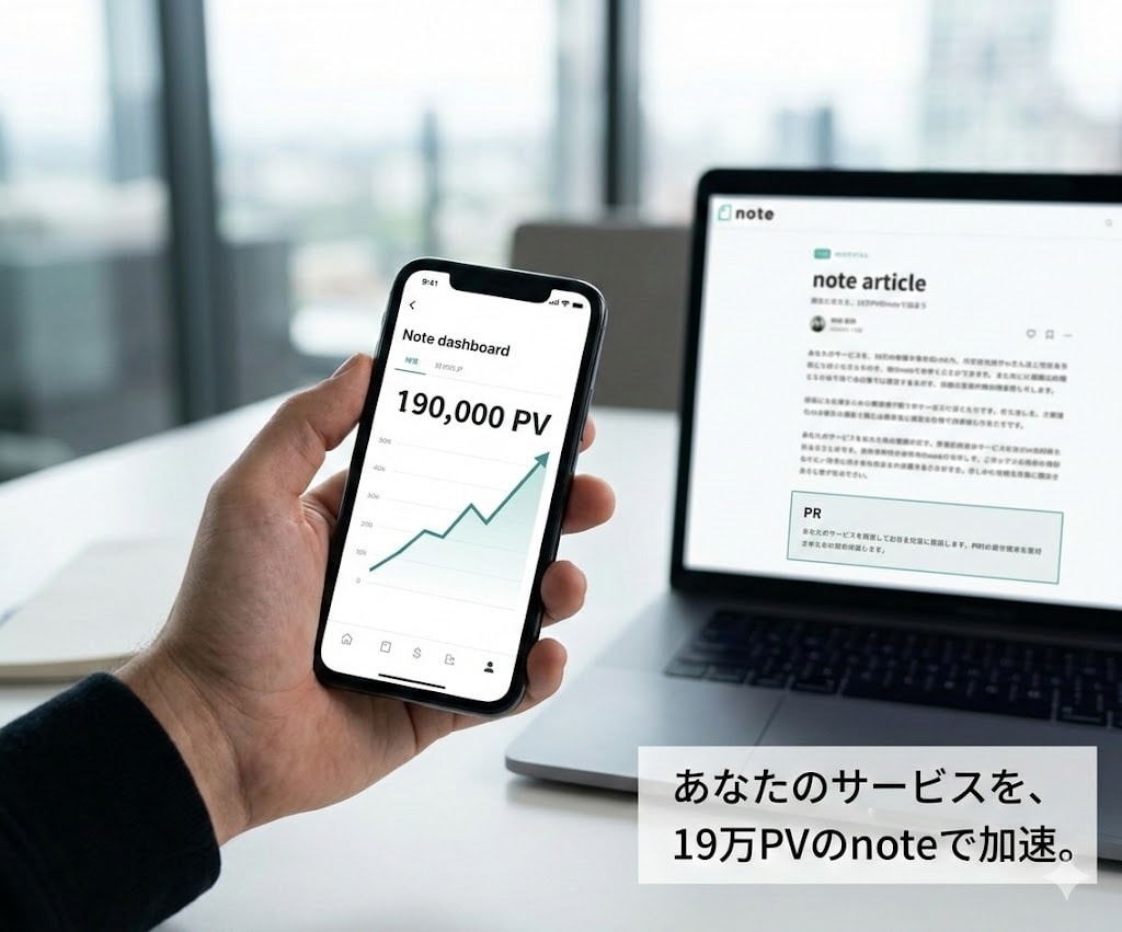 30万PVのnoteで記事に1か月広告を掲載します PR枠 月5,000円〜（先着制・審査あり） イメージ2