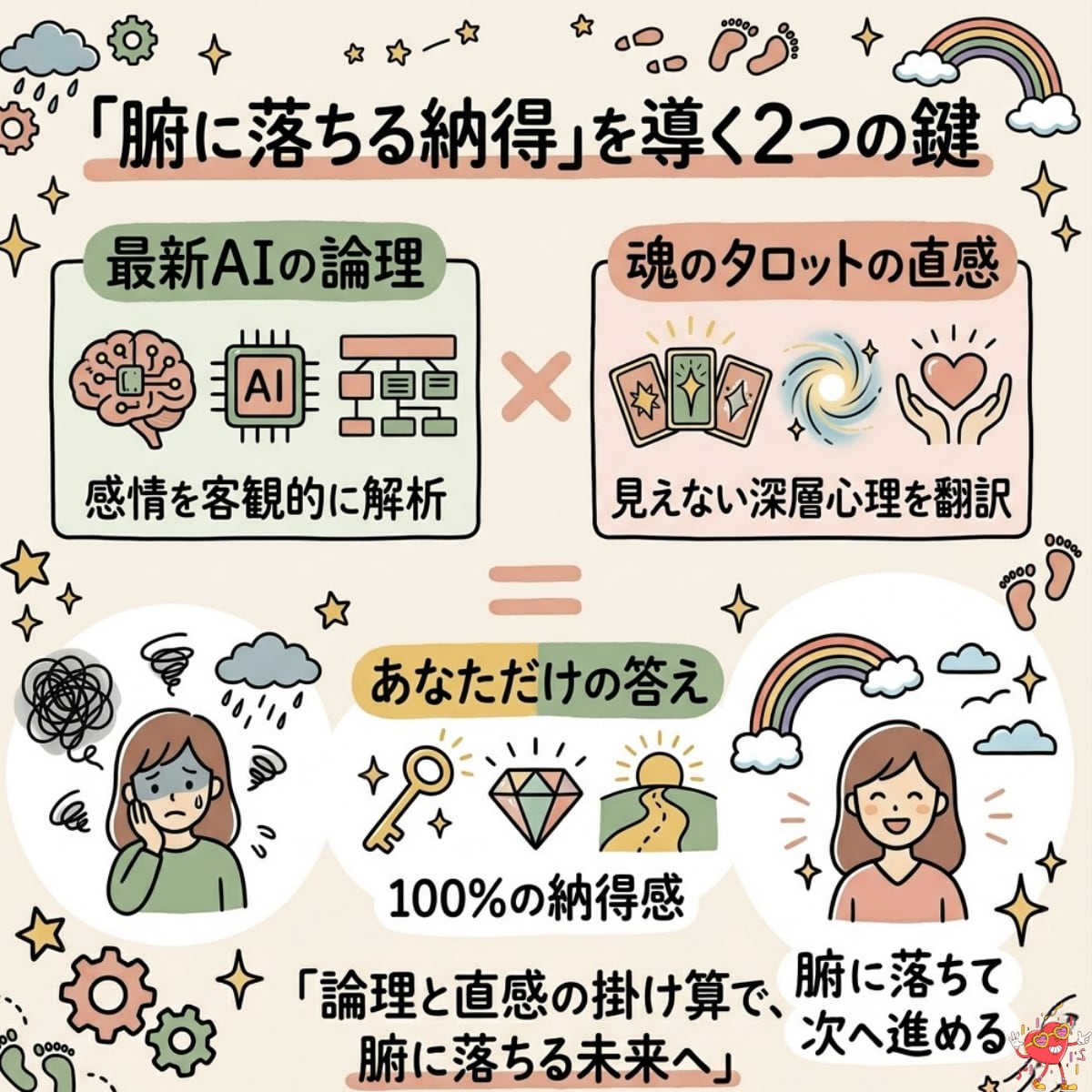 人間関係の悩みを｜5万人実績×AIで翻訳します 16年の実績×タロット×AI解析【今だけ500円】で届けます イメージ3