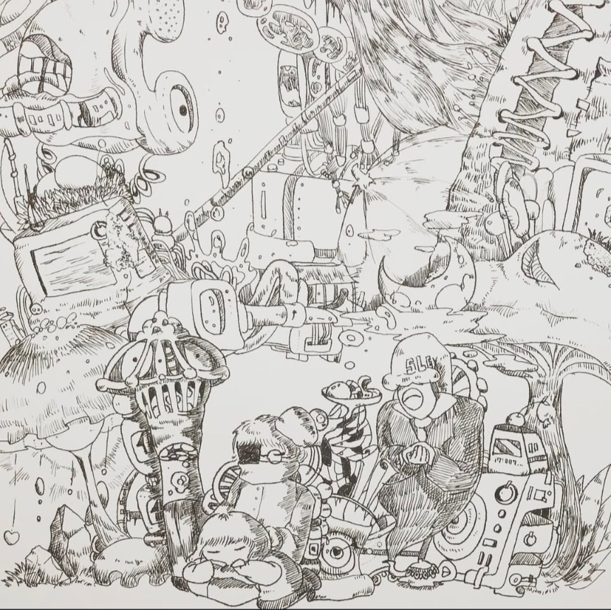色紙イラスト（飾り用）を送付いたします 依頼者さんのお話をペンアートにします！ イメージ1
