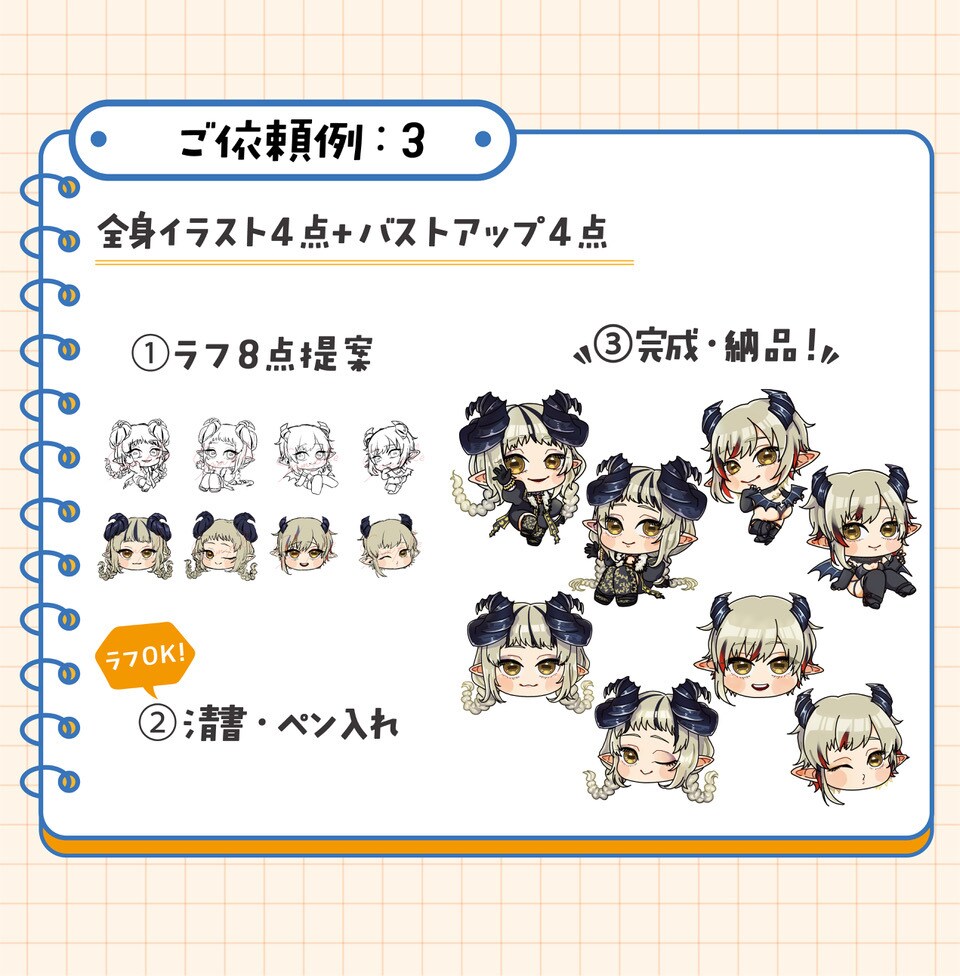 ゆるっとかわいいデフォルメイラスト描きます SNS/アイコンやヘッダー/動画・配信のカットイラストなど イメージ6