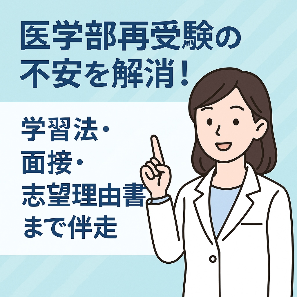 30代以降の医学部受験の相談にのります 現役医師が学習法・面接・志望理由書をアドバイス イメージ2