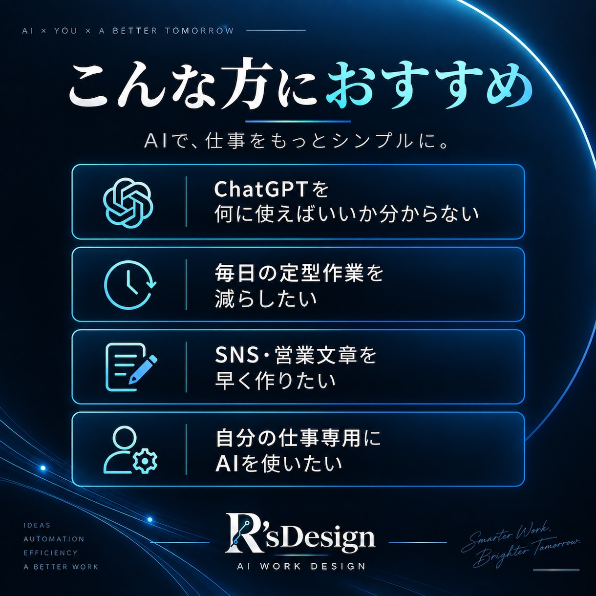 あなたの仕事専用のChatGPTセットを作ります 「AIを使いたいけど何に使えばいいか分からない」を解決します イメージ2