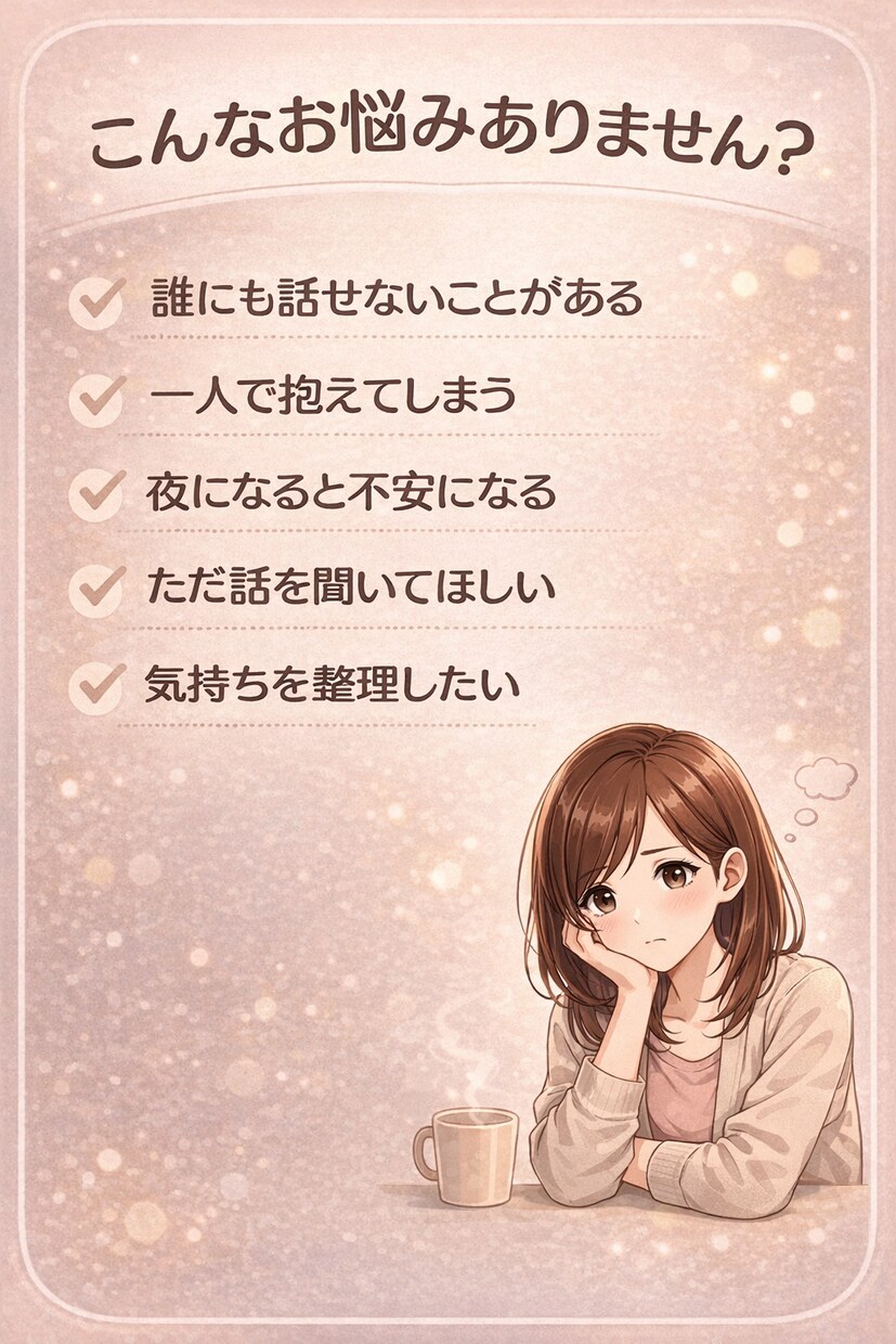 全盲&うつ病を経験した私がお話をお聞きします 残り9名限定！最低価格で相談をお受けします イメージ2