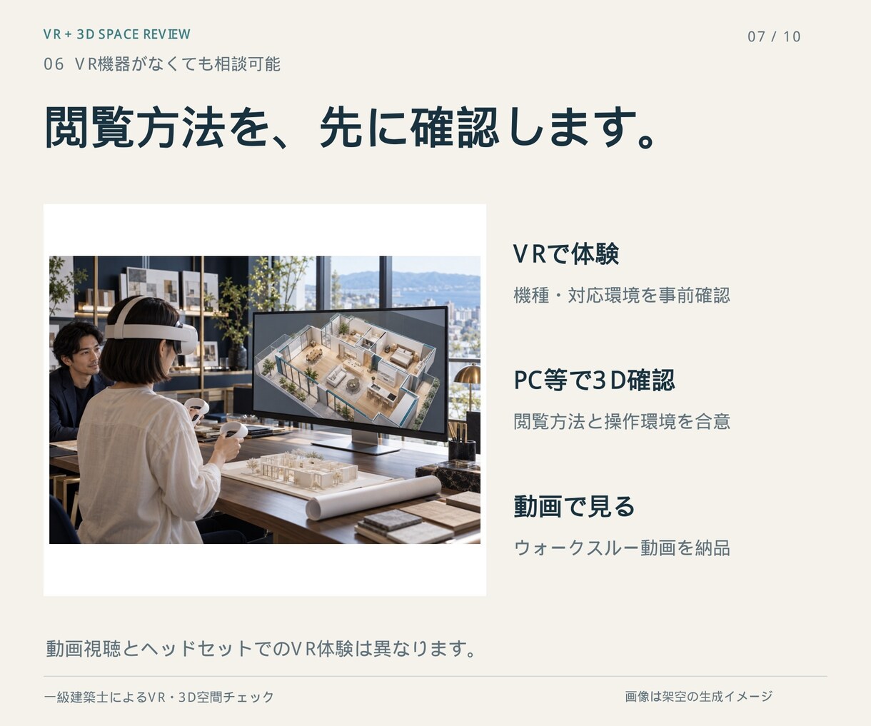 一級建築士がVRと3Dで間取りのアドバイスをします 広さ・動線・天井高を体感。コメント付き画像で迷いを整理 イメージ7