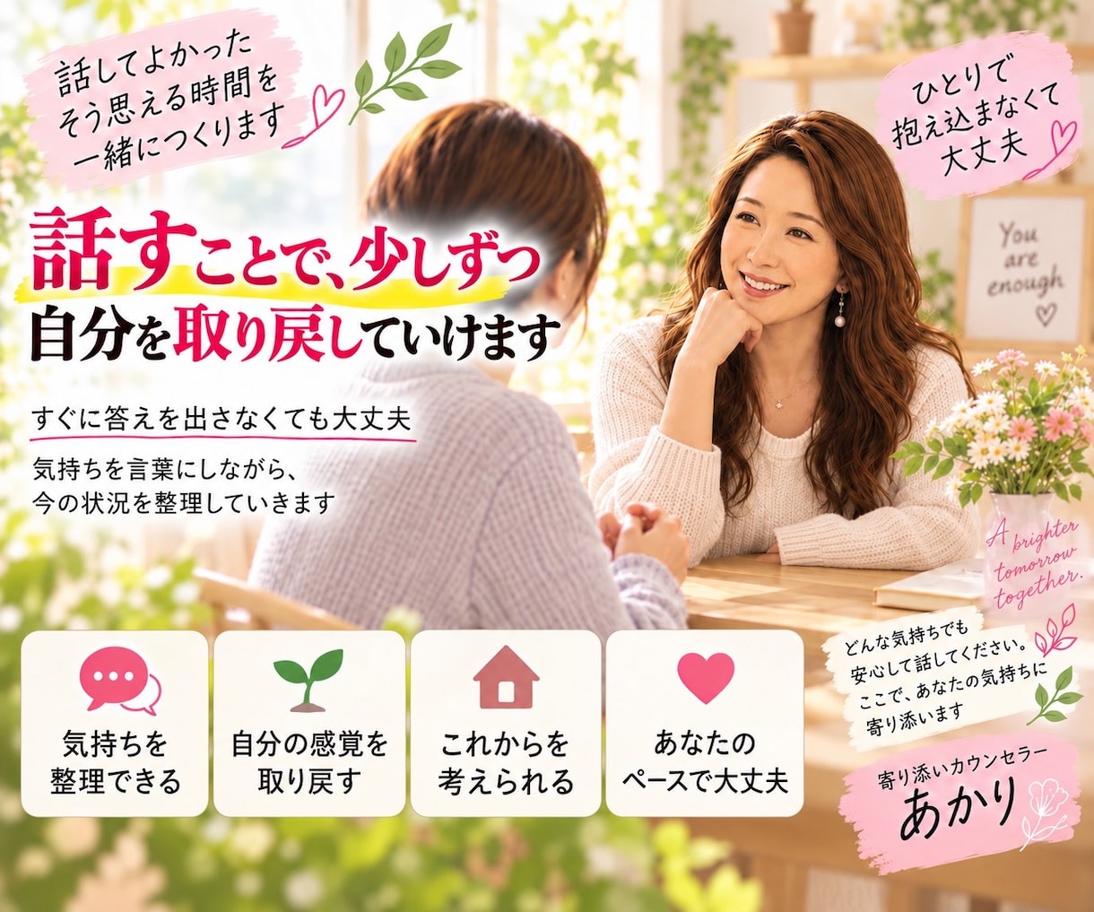 DV・モラハラで限界なあなたの気持ちに寄り添います 経験者だからこそ、否定せずお聴きします。 イメージ5
