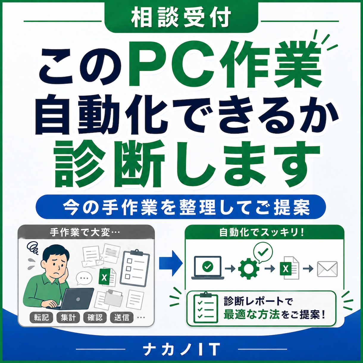 このPC作業を自動化できるか診断します 今の手作業を整理し、向いている進め方を提案します イメージ1