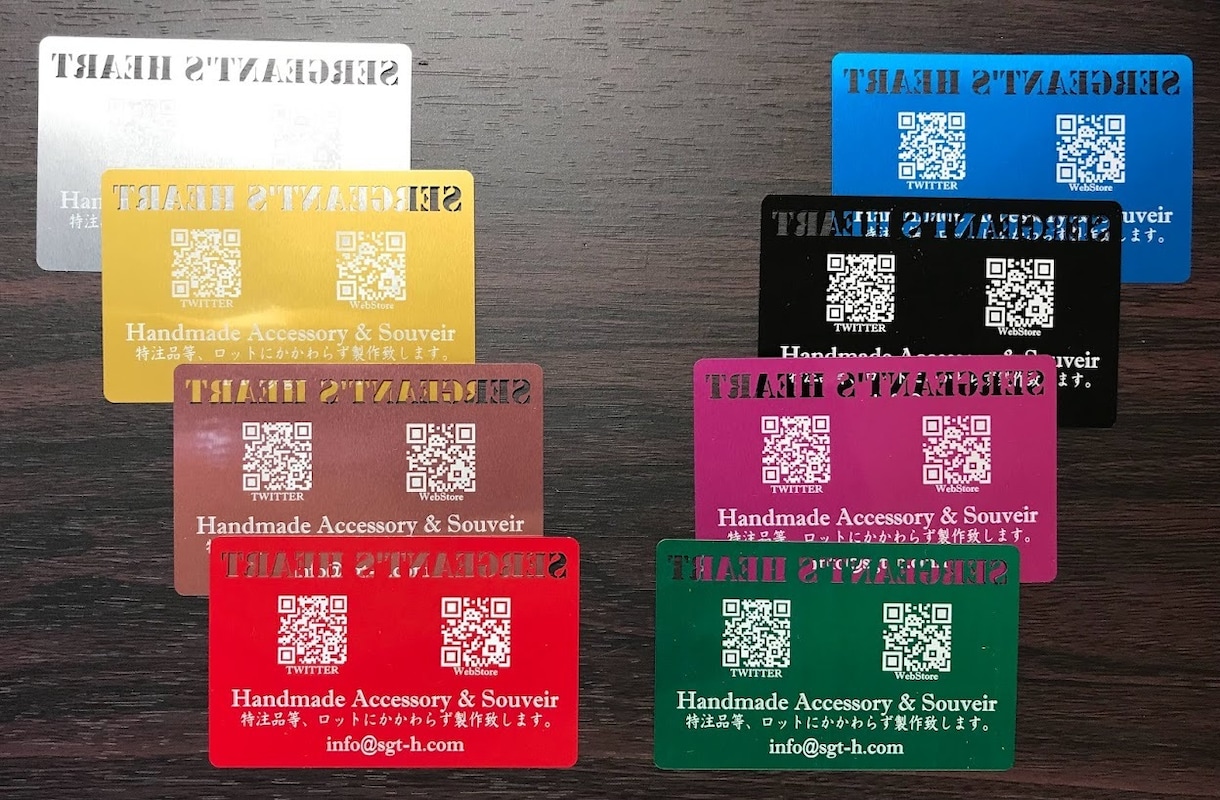 斬新な名刺、お作り致します アルミ製の名刺に『切抜加工』を施した印象に残るデザインです。 イメージ2