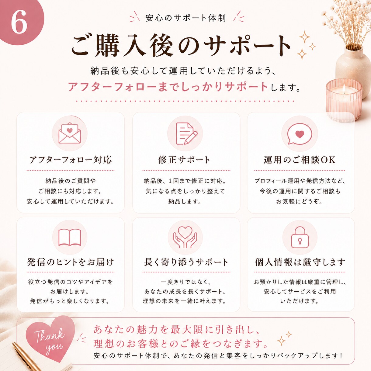迷わないインスタ設計＋プロフ作成します 看護師×SNS設計で安心｜発信の軸を整え迷わず進めます イメージ6