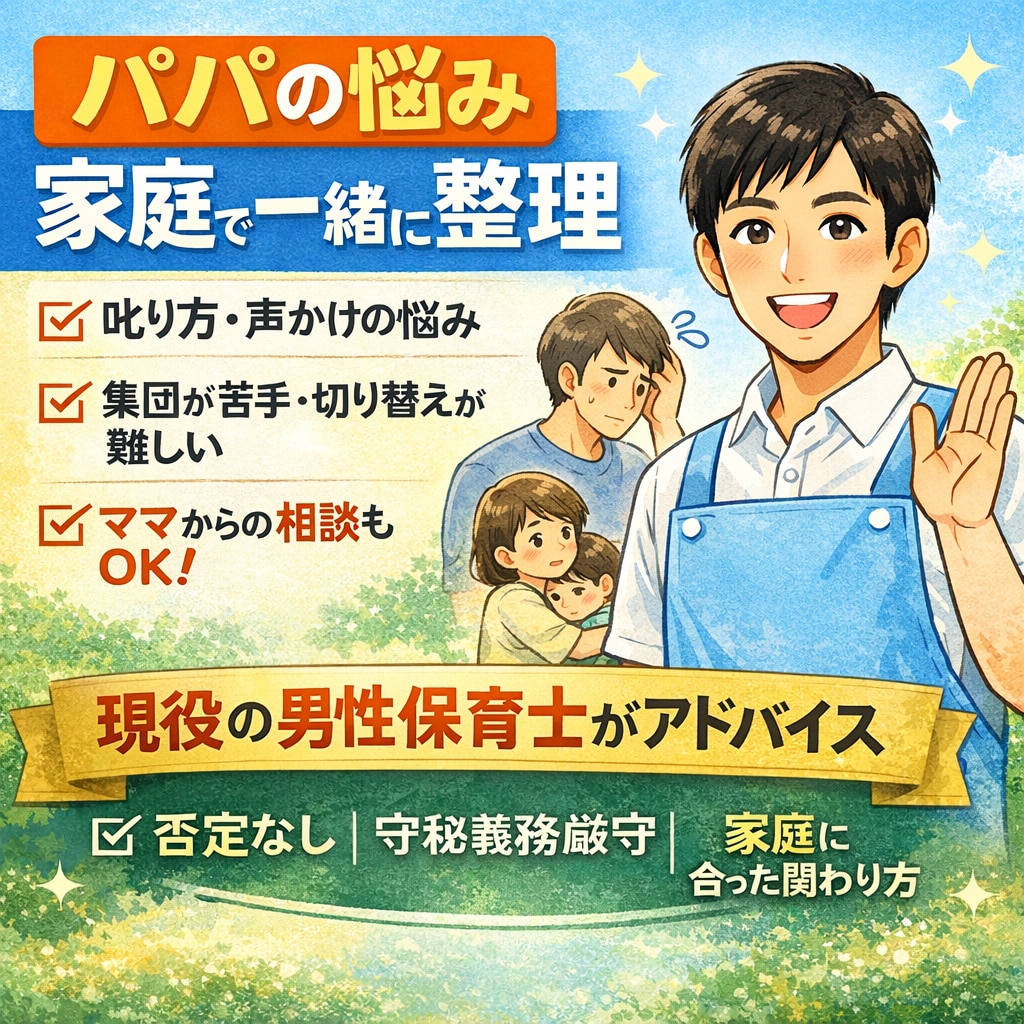 現役保育士がパパ・ママの子育てに寄り添います 発達障害/ADHD/自閉症/HSP等の相談お待ちしてます イメージ1