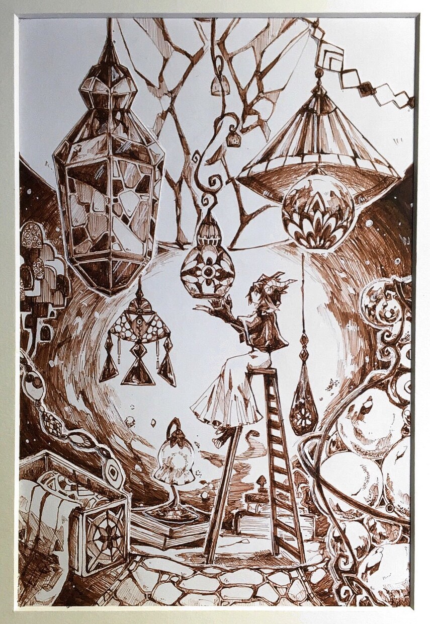イラストを描きます 人物や植物をぎゅっと一枚の絵に閉じ込めます。 イメージ3