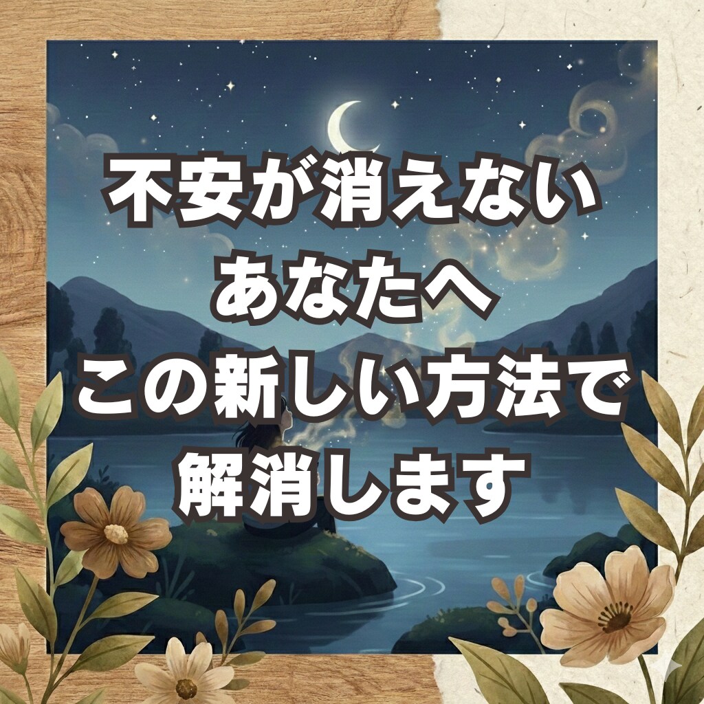 不安が消えないあなたへこの新しい方法で解消します この方法は無理やりポジティブにする事なく不安解消を進めます イメージ1