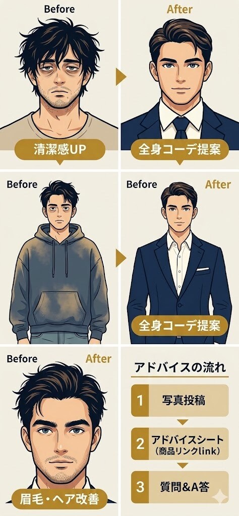 男性向け｜清潔感アップの外見改善アドバイスします 清潔感を作れば、人生は変わる。 イメージ1