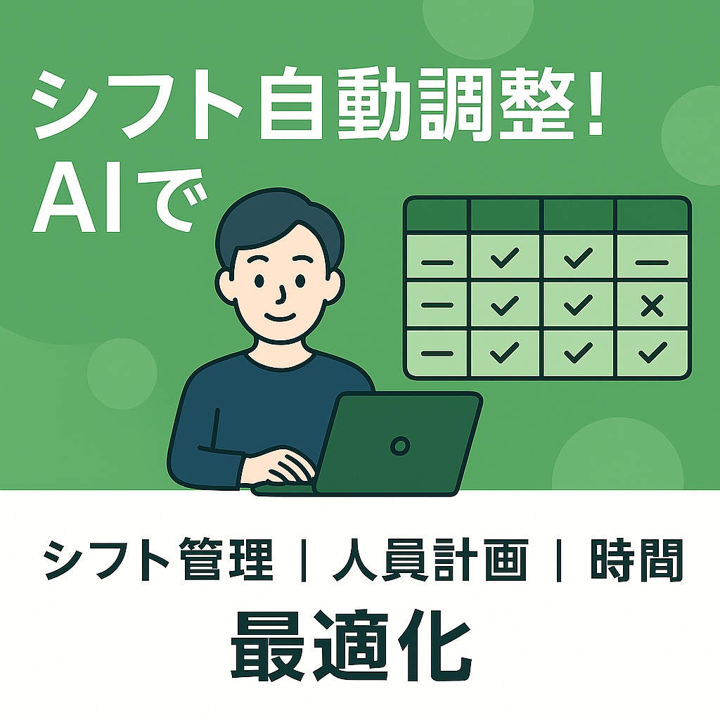 AIを活用して自動で業務に最適なシフト表を作ります 条件を入力するだけで最適なシフトを自動生成！！ イメージ1