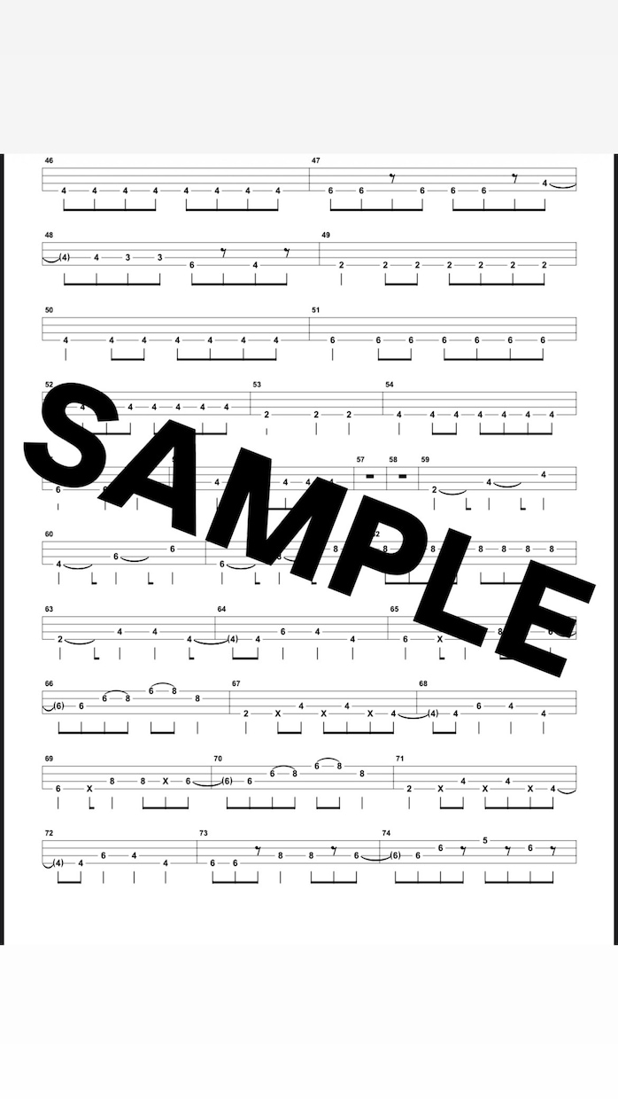 ベースの耳コピTab譜をPDF化します 【初心者歓迎】曲単位で販売！格安でベースの耳コピします！ イメージ2