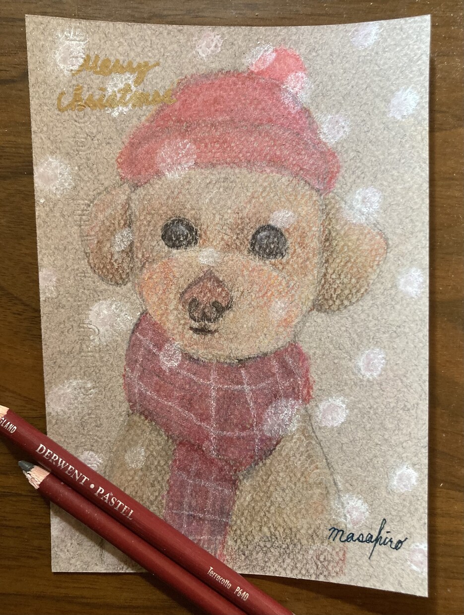 あなたのワンちゃんを冬らしく冬の装いで描きます あなたのワンちゃんを冬の装いで可愛く描きます。 イメージ4