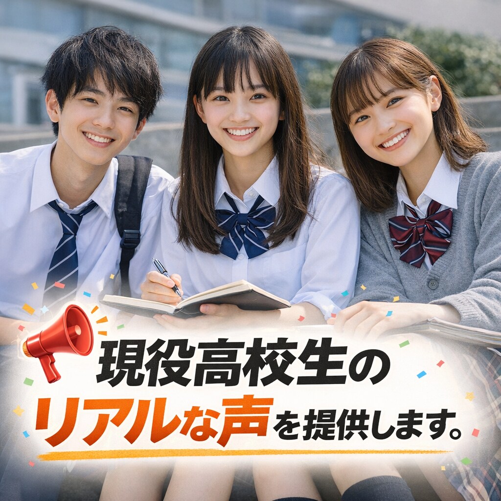 今の高校生のリアルな声を届けます 「今の高校生の“本音”、そのまま答えます。」 イメージ1
