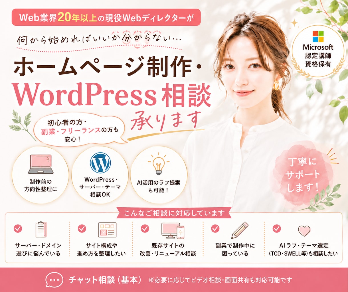 ホームページ制作・WordPress相談承ります ★ラフ作成|制作前の整理・見積比較・リニューアル・サーバー イメージ1