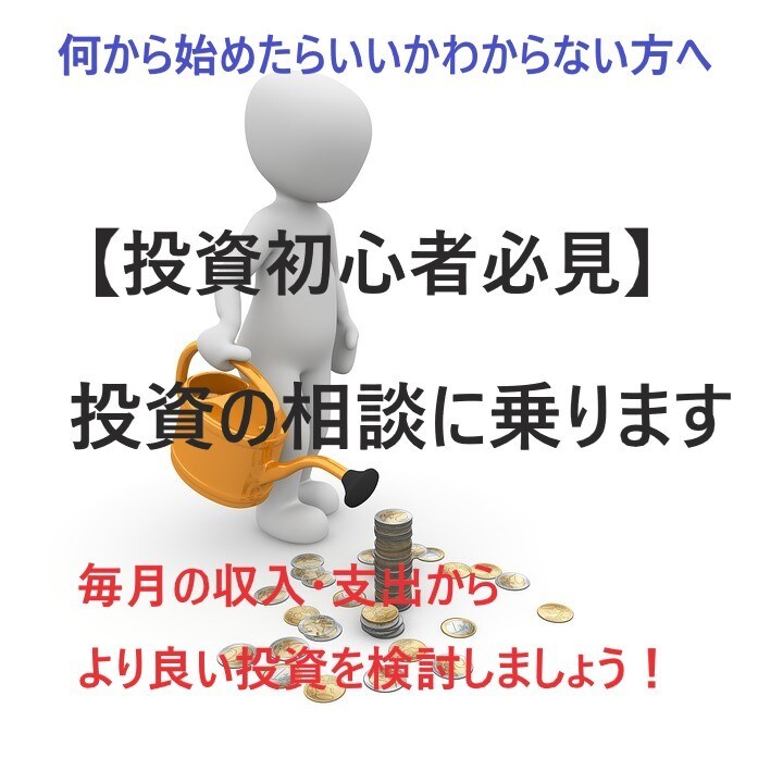 投資初心者必見！投資の相談に乗り、アドバイスします 投資初心者で何から始めたら良いかわからない方へ イメージ1