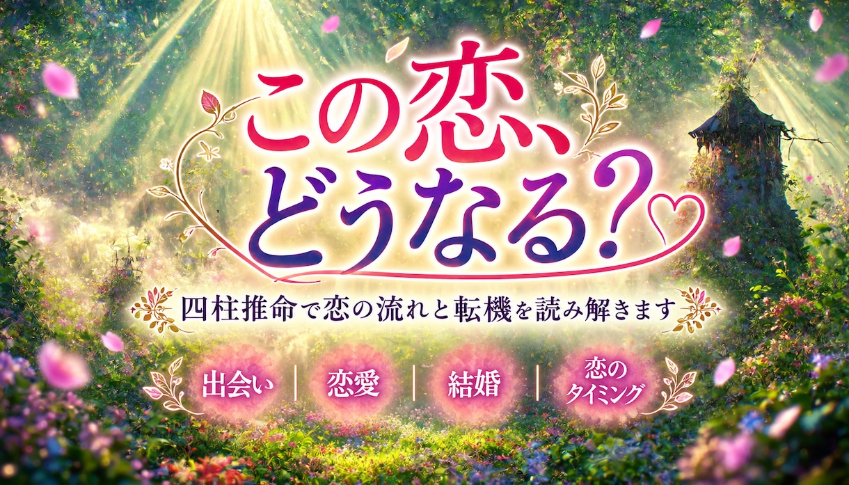 四柱推命｜あなたの恋愛運を鑑定書でお伝えします 「この恋、どうなる？」あなたの恋愛運・恋の転機を読み解きます イメージ1