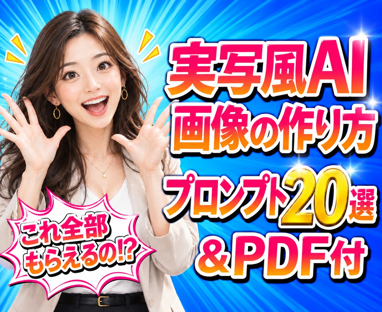 初心者OK/実写風AI美女画像の作り方を教えます /プロンプト20選＆図解PDF付き/実在しそうな一枚を実現 イメージ1
