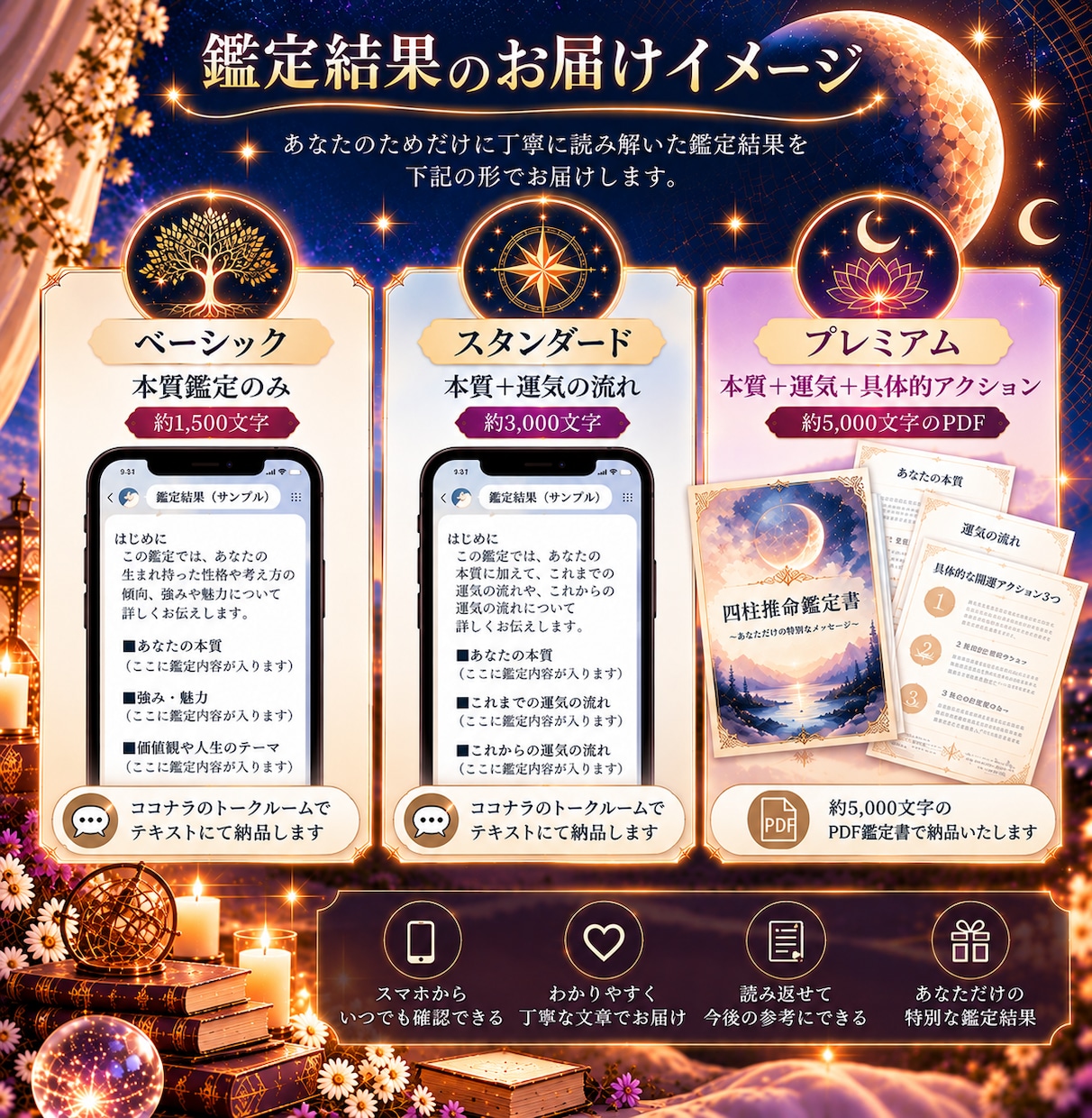 四柱推命であなたの本質と強みを読み解きます 占いから、人生を動かすヒントを。あなたらしい一歩へ。 イメージ4