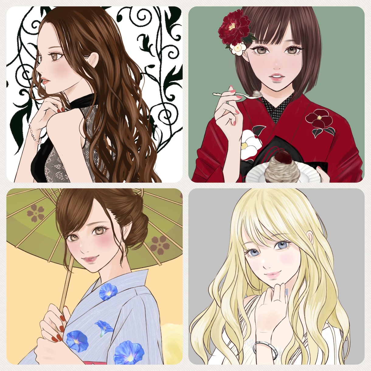 オシャレ大人可愛いアイコン、イラスト作成します 小物無料！色々な場面でお使いください イメージ8
