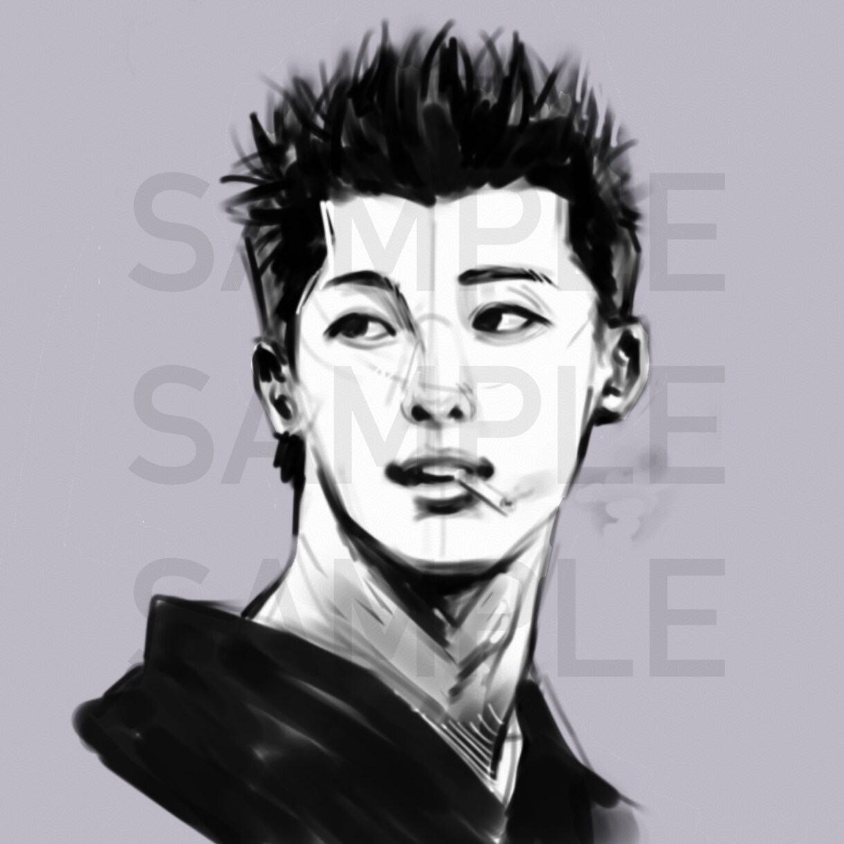 パッと目を惹く♪お洒落な似顔絵アイコンを描きます あなただけの特別な一枚を。SNSアイコン、プレゼントなどに◎ イメージ9