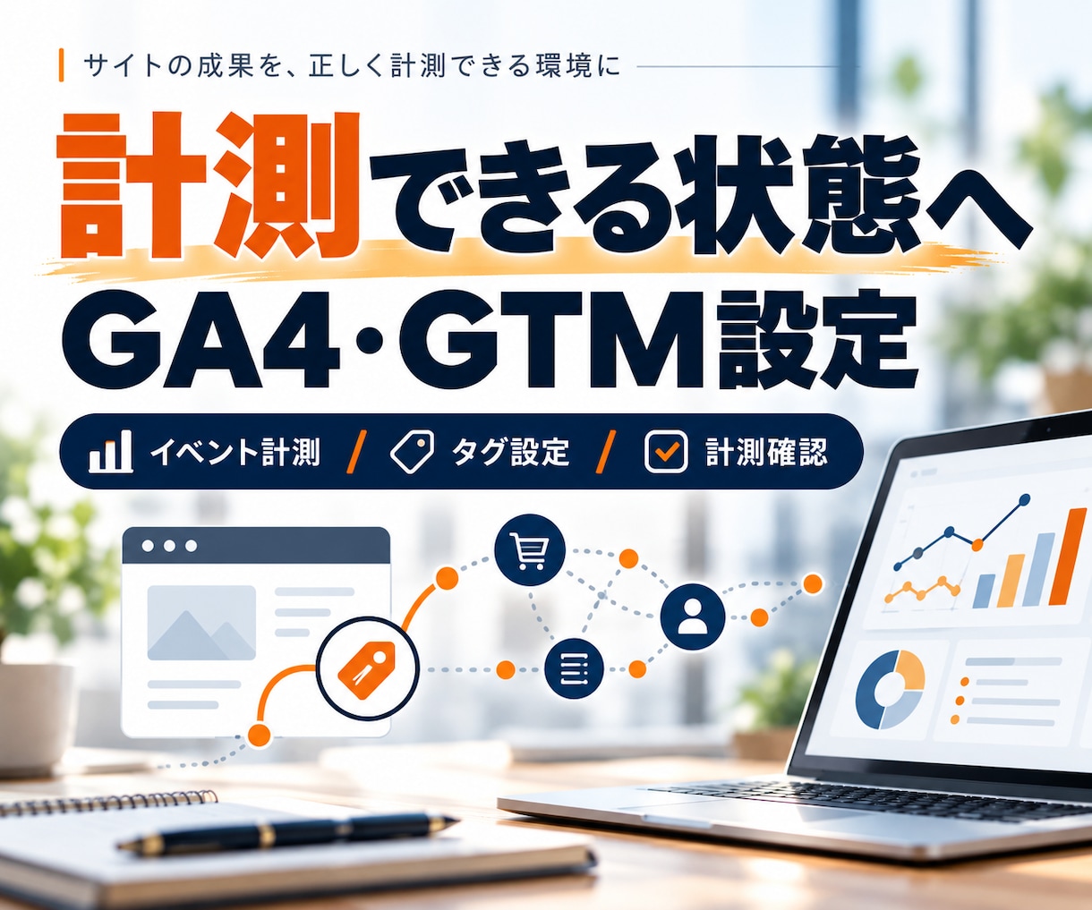 GA4とGTMの計測を設定します 見たい数字が取れていない状態を、設定から直します イメージ1