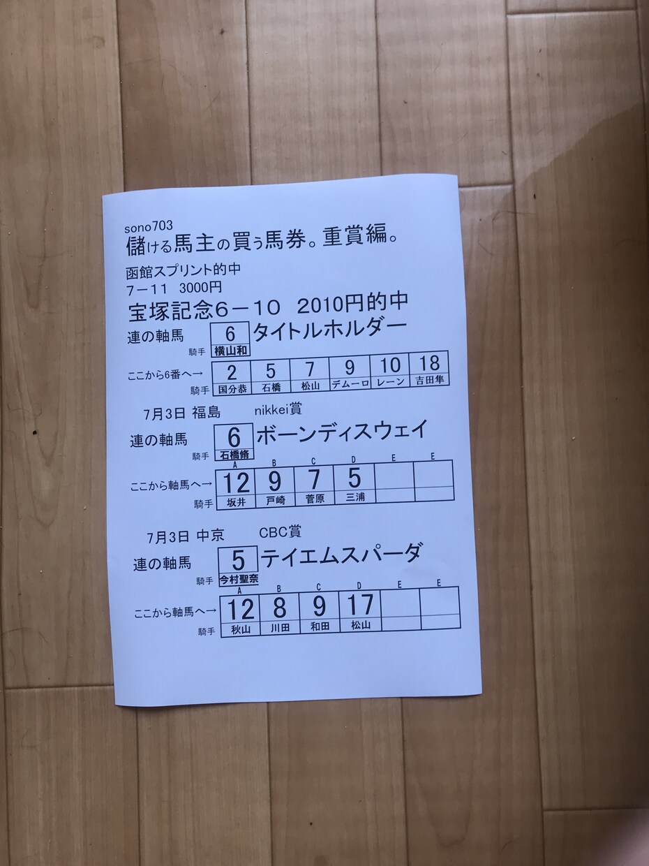 重賞レースなど予想公開中、脳の活性化お手伝いします 独自開発したワードエクセルを使う競馬予想での脳の活性と実益 イメージ1