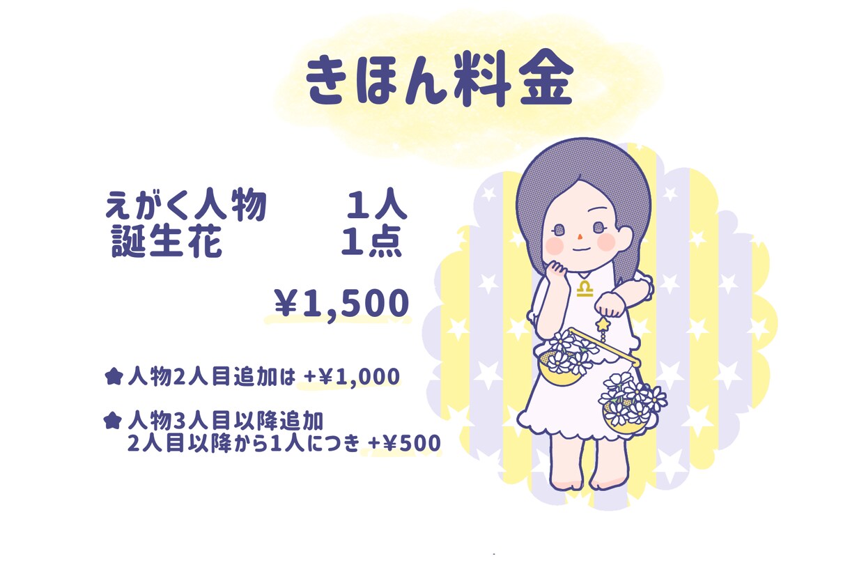 星座×誕生花のイラスト描きます 星座と誕生花を組み合わせたオリジナルイラストはいかがですか イメージ2